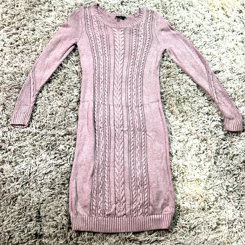 The Limited Sz. XS Mauve Cable Knit Sweater Dress